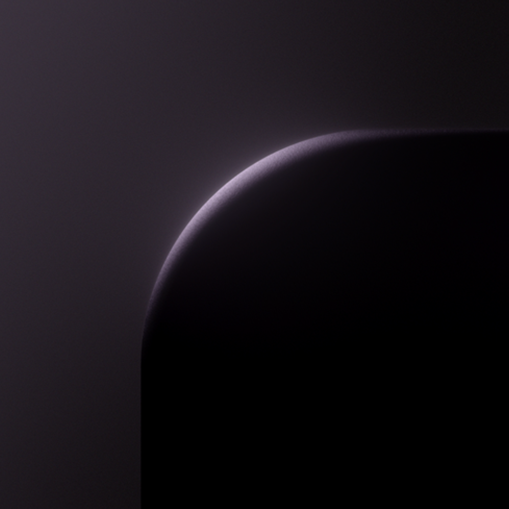Device edge silhouette visible in darkness